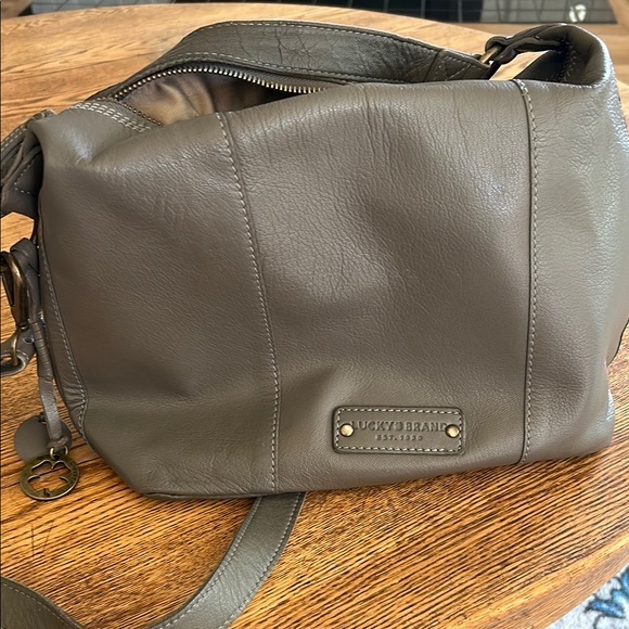 Lucky Brand Handbags - Lucky Brand Gray Crossbody/ Shoulder Bag Soft Slouchy Leather